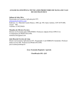 An&aacute;lise Da Efici&ecirc;ncia T&eacute;cnica Dos Produtores De - corecon-pe