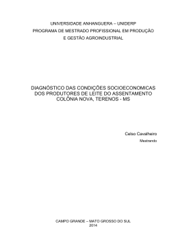 diagn&oacute;stico das condi&ccedil;&otilde;es socioeconomicas dos produtores de leite