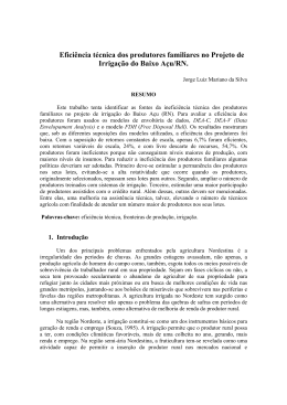 Efici&ecirc;ncia t&eacute;cnica dos produtores familiares no Projeto de