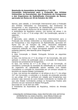 Conven&ccedil;&atilde;o Internacional para a Protec&ccedil;&atilde;o dos Artistas Int&eacute;rpretes