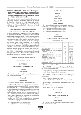 1530 CCT entre a APROSE &mdash; Associa&ccedil;&atilde;o Portuguesa dos
