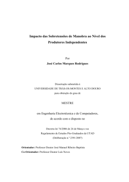 Impacto das Sobretens&otilde;es de Manobra ao N&iacute;vel dos Produtores