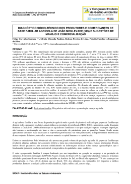 diagn&oacute;stico s&oacute;cio-t&eacute;cnico dos produtores e comerciantes de