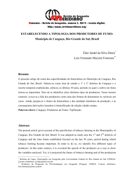 ESTABELECENDO A TIPOLOGIA DOS PRODUTORES DE FUMO