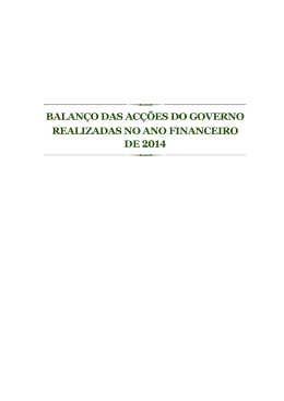 balanço das acções do governo realizadas no ano financeiro de 2014