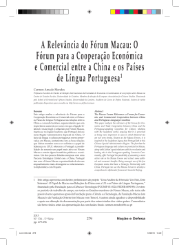 A Relev&acirc;ncia do F&oacute;rum Macau: O F&oacute;rum para a Coopera&ccedil;&atilde;o Econ&oacute;mica e