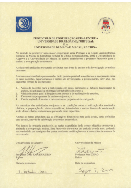 PROTOCOLO DE COOPERA&Ccedil;&Atilde;O GERAL ENTRE A