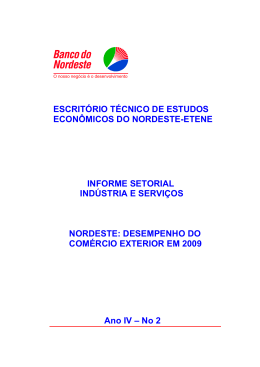 Nº. 2 Fevereiro 2010 - Nordeste: Desempenho do Comércio Exterior