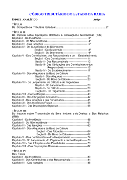 C&Oacute;DIGO TRIBUT&Aacute;RIO DO ESTADO DA BAHIA