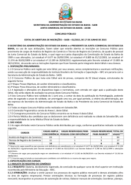 GOVERNO DO ESTADO DA BAHIA SECRETARIA DA