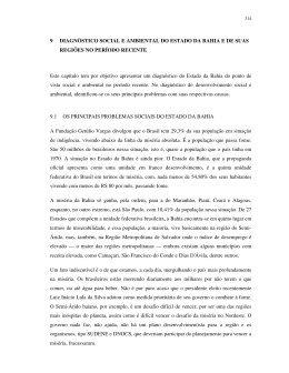 9 DIAGN&Oacute;STICO SOCIAL E AMBIENTAL DO ESTADO DA BAHIA E