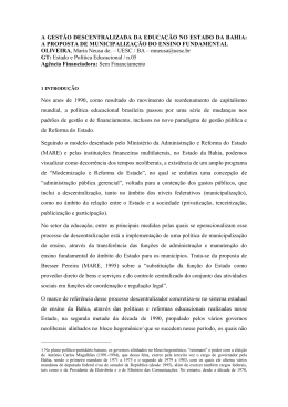 a proposta de municipaliza&ccedil;&atilde;o do ensino fundamental