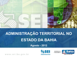 ADMINISTRAÇÃO TERRITORIAL NO ESTADO DA BAHIA