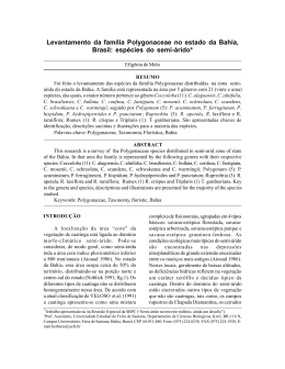 Levantamento da fam&iacute;lia Polygonaceae no estado da Bahia, Brasil