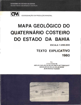 Mapa geologico do quaternario costeiro do estado da Bahia : escala