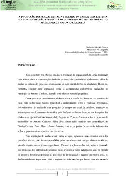 a produ&ccedil;&atilde;o do espa&ccedil;o rural no estado da bahia
