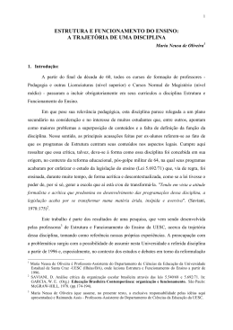 estrutura e funcionamento do ensino: a trajetória de uma disciplina