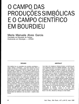 o campo das produçõessiivibolicas e o campo cientifico em bourdieu