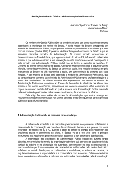 Avalia&ccedil;&atilde;o da Gest&atilde;o P&uacute;blica: a Administra&ccedil;&atilde;o P&oacute;s Burocr&aacute;tica