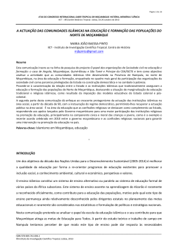 A actua&ccedil;&atilde;o das comunidades isl&acirc;micas na educa&ccedil;&atilde;o e forma&ccedil;&atilde;o