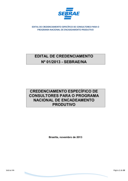 Edital espec&iacute;fico de consultores