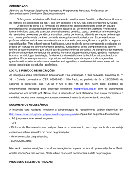 Edital do exame de ingresso