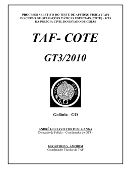 verifica&ccedil;&atilde;o do desempenho f&iacute;sico individual