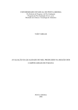 Caracterização da qualidade do mel produzido nos campos gerais.