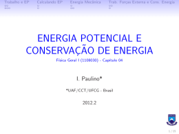 ENERGIA POTENCIAL E CONSERVAÇÃO DE ENERGIA