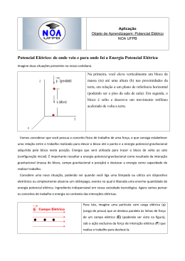 Potencial El&eacute;trico: de onde veio e para onde foi a Energia Potencial