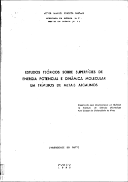 estudos te&oacute;ricos sobre superficies de energia potencial e din&acirc;mica