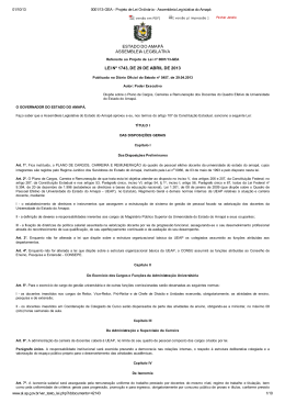 ESTADO DO AMAP&Aacute; ASSEMBLEIA LEGISLATIVA LEI N&ordm;