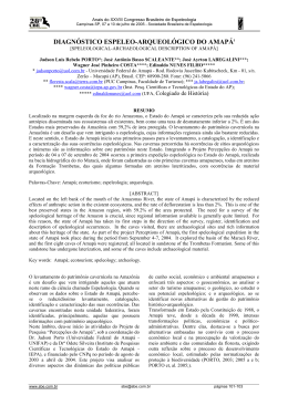 diagn&oacute;stico espeleo-arqueol&oacute;gico do amap&aacute;