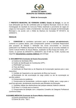 ESTADO DO AMAP&Aacute; MUNIC&Iacute;PIO DE FERREIRA GOMES Edital de