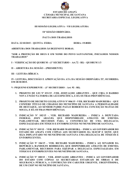 ESTADO DO AMAP&Aacute; C&Acirc;MARA MUNICIPAL DE SANTANA