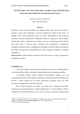 dos deveres, das viola&ccedil;&otilde;es dos valores e das puni&ccedil;&otilde;es dos policiais