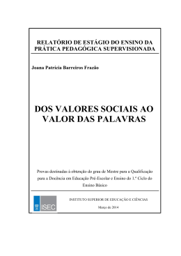 Tese Joana Dos valores sociais ao valor das palavras