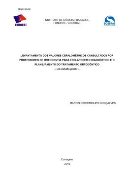levantamento dos valores cefalom&eacute;tricos consultados por