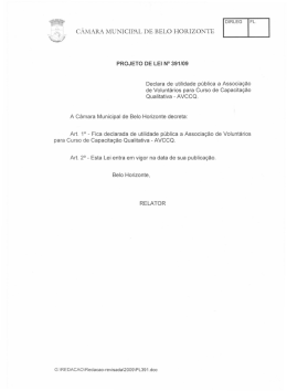 DlRLEG CÂMARA MUNICIPAL DE BELO HORIZONTE