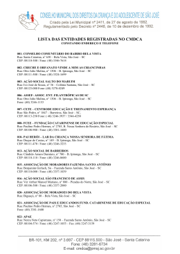 Entidades inscritas no CMDCA/SJ com endere&ccedil;o
