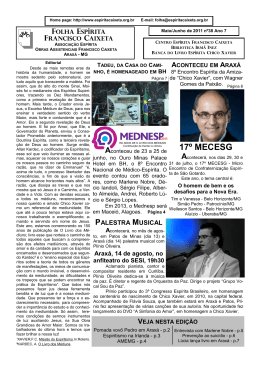 38&ordf; - Folha Esp&iacute;rita Francisco Caixeta