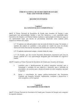 Leia mais... - Fórum Nacional de Energia