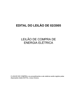 edital do leil&atilde;o de 02/2005 leil&atilde;o de compra de energia el&eacute;trica