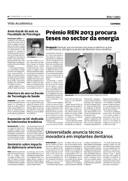 Prémio REN 2013 procura teses no sector da energia