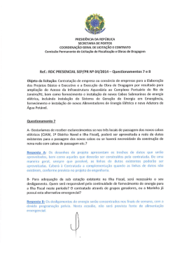 Questionamentos 7 e 8 - Secretaria de Portos