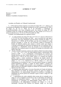 Ac&oacute;rd&atilde;o do Tribunal Constitucional 52/92 de 14 de mar&ccedil;o de 1992
