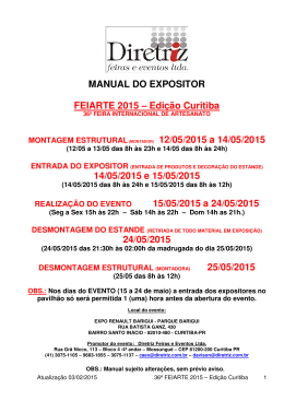 MANUAL DO EXPOSITOR FEIARTE 2015 – Edição Curitiba 12/05