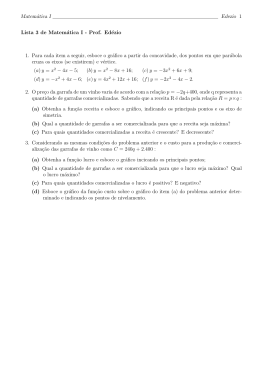 Matemática I Edezio 1 Lista 3 de Matemática I