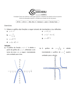 Exerc&iacute;cios: 1. Esboce o gr&aacute;fico das fun&ccedil;&otilde;es a seguir atrav&eacute;s de