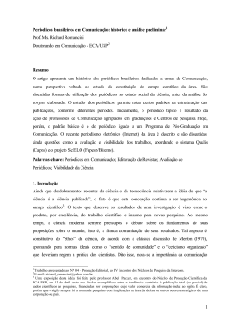 1 Peri&oacute;dicos brasileiros em Comunica&ccedil;&atilde;o: hist&oacute;rico e